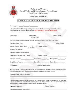 turks and caicos police record application